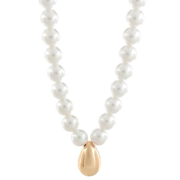 Pearl Chunky Teardrop Pendant Choker - Picture 1 of 2